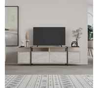 Hanley Modern TV Stand Multimedia Centre TV Unit - Gold Marble Effect