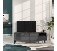 Decortie Heaton Modern Multimedia Unit With Storage Tv Cabinet 60" Anthracite Grey 145Cm
