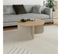 Decortie 'Hillary' Modern Round Soft Coffee Table 80cm in Light Oak | Size: 1 Pack Decortie Light Oak 1 Pack