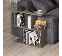 Decortie Homemania 60Cm Multipurpose Side Table For Living Room, Dark Coffee Wood Finish