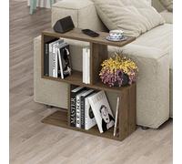 Decortie Homemania 4 Shelf Dark Oak Effect Wooden Side Table - Size: 60 x 60 x 19.5cm - Brown - Wilko