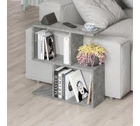 Decortie Homemania 4 Shelf Gold Marble Effect Modern Side End Table - Size: 60 x 60 x 19.5cm - Grey - Wilko