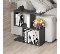 Decortie Homemania 60Cm Multipurpose Side Table For Living Room, Silky Grey Black Finish