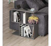 Decortie Homemania 4 Shelf Anthracite Wooden Side Table - Size: 60 x 60 x 19.5cm - Black - Wilko