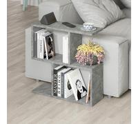 Decortie Homemania 4 Shelf Gold Marble Effect Modern Side End Table - Size: 60 x 60 x 19.5cm - Grey - Wilko
