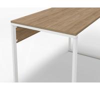 Decortie Inna Modern Work Table Lotus with Sturdy Metal Legs Particle Board Industrial Desk Width 110cm - Oak