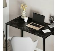 Decortie Inna Modern Work Table Lotus with Sturdy Metal Legs Particle Board Industrial Desk Width 110cm - Black