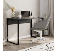 Decortie Inna Modern Work Table Retro Grey With Sturdy Black Metal Legs Particle Board Industrial Desk Width 110Cm