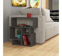 Decortie Karma 5-Compartment Side Table 60Cm, Open Storage, Anthracite Grey Engineered Wood
