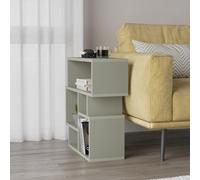Decortie Karma 5-Compartment Side Table 60Cm, Open Storage, Ash Green Engineered Wood