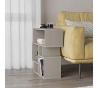 Decortie Karma 5-Compartment Side Table 60Cm, Open Storage, Sandstone Engineered Wood