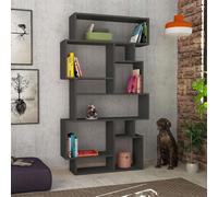 Karmato' Modern Bookcase Display Unit 168.5cm Decortie Dark Grey 2 Pack