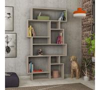 Karmato' Modern Bookcase Display Unit 168.5cm Decortie Grey 2 Pack