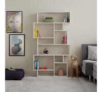 Karmato' Modern Bookcase Display Unit 168.5cm Decortie Off White 2 Pack