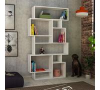 Decortie Bookcase Shelving Unit 25.5X96X168.5Cm Wall-mounted, Particleboard, White, White
