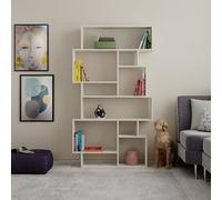 Decortie Karmato Modern Bookcase Display Unit Ancient White Tall 168.5Cm