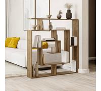 Decortie Labirent Modern Bookcase Display Unit Room Separator Dark Oak Effect Medium 129(H)Cm