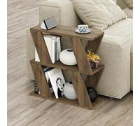 Decortie Lazena Modern 3-Tier Side Table, Dark Oak Effect, Slim Particleboard End Table H55.4Cm