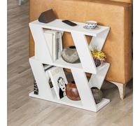 Decortie Lazena Modern 3-Tier Side Table, White, Slim Particleboard End Table H55.4Cm