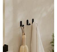 Decortie Leny Triple Hook Wall Mounted Black Metal Waterproof Set Of 3