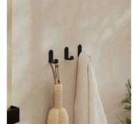 Decortie Leny' Triple Hook Wall Mounted Set of 3 Black Metal Decortie Black