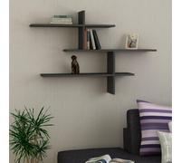 Decortie Leo Modern Three Tier Floating Wall Shelf - Anthracite Grey