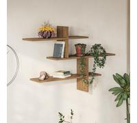 Leo' Modern Floating Shelf Wall Mounted 123cm Width Decortie Dark Brown 1 Pack