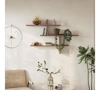 Decortie Leo' Modern Floating Shelf Wall Mounted 123cm Width in Dark Brown | Size: 1 Pack Decortie Dark Brown 1 Pack