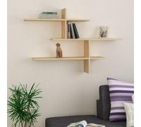 Decortie Leo Oak 3-Tier Floating Wall Shelf 80Cm - Modern Display Bookcase
