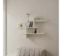 Leo' Modern Floating Shelf Wall Mounted 123cm Width Decortie White 1 Pack