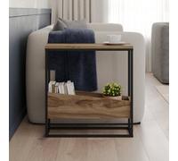 Decortie Lido End Table With Angled Open Storage Whiskey Oak 60 X 22 X 60 Cm