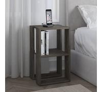 Decortie Lonie Modern Bedside Table Nightstand With Storage Dark Coffee Width 34Cm