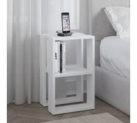 Decortie Lonie Modern Slim Bedside Table Nightstand 34Cm Bedroom White H 55Cm