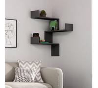 Decortie Wall-mounted Corner Shelf 22X60X90Cm Particleboard, Anthracite Grey, Black