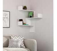 Luksa' Wall Shelf Bookcase Corner Zigzag Design 60cm Decortie White 1 Pack