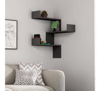 Decortie Wall-mounted Corner Shelf 22X60X90Cm Particleboard, Anthracite Grey, Black