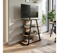 Decortie Lyno Mini Tv Unit For Tvs Up To 24In Oak 3 Open Shelves 70 X 40 X 80 Cm