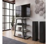 Decortie Lyno Mini Tv Unit For Tvs Up To 24In Retro Grey 3 Open Shelves 70 X 40 X 80 Cm