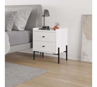 Decortie Malta' Modern Nightstand with 2 Drawers 48.6cm in White | Size: 1 Pack Decortie White 1 Pack