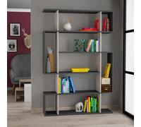 Decortie Mito Modern Bookcase Display Unit Stylish Storage Solution Anthracite Grey Mocha Grey Tall 161Cm