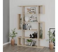 Decortie Mito Modern Freestanding & Wall Mounted Bookcase Sonoma Oak-Sandstone 5-Tier Display Unit Tall For Home & Office 161Cm
