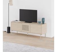 Decortie Modern 140Cm Tv Stand Unit 50" Tvs With 3 Soft-Close Doors, Laser-Cut Pattern, Storage Shelves, Sonoma Oak