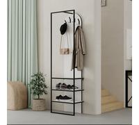 Decortie Modern Archy Hall Stand Coat Rack Hall Tree Stand With Shoe Rack For Hallway, Entrance Hall 180(H)Cm White