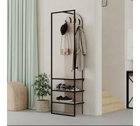 Decortie Modern Archy Hall Stand Coat Rack Hall Tree Stand With Shoe Rack For Hallway, Entrance Hall 180(H)Cm Sandstone