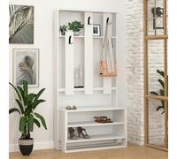 Decortie Modern Chester Wall-Mounted Hall Tree 180(H) Cm White