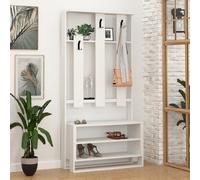 Decortie Modern Chester Wall-Mounted Hall Tree 180(H) Cm White