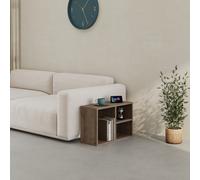 Decortie Modern Combayn Big Low Standing Book Shelf, 3 Open Storage Horizontal&vertical Compact Bookshelf Bedroom(Dark Oak Effect)