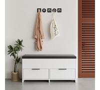 Decortie Cove 2 Door 2 Shelf White Modern Shoe Storage Bench