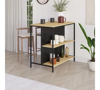 Decortie Detroit' Modern Bar Table with Metal Legs Open Shelf 100cm in Black | Size: 1 Pack Decortie Black 1 Pack
