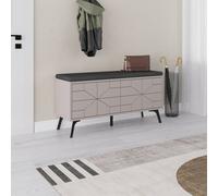 Decortie 4 Doors Shoe Bench 'Dune' Modern Design with Metal Legs Width 107cm in Grey | Size: 1 Pack Decortie Grey 1 Pack